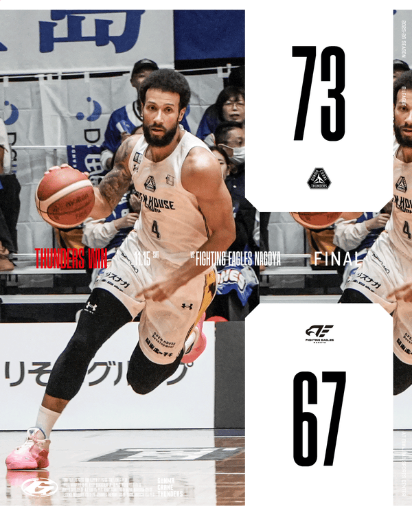 【試合結果】11月15日(土) vs ファイティングイーグルス名古屋