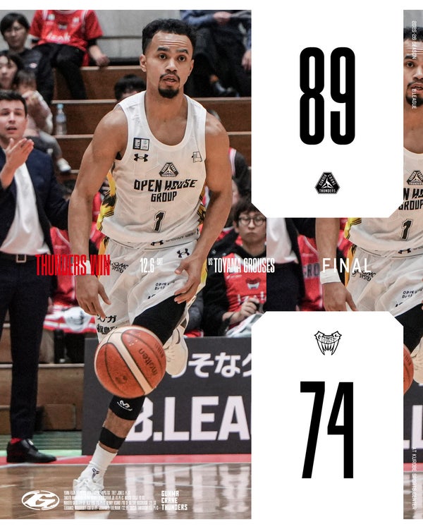 【試合結果】12月6日(土) vs 富山グラウジーズ