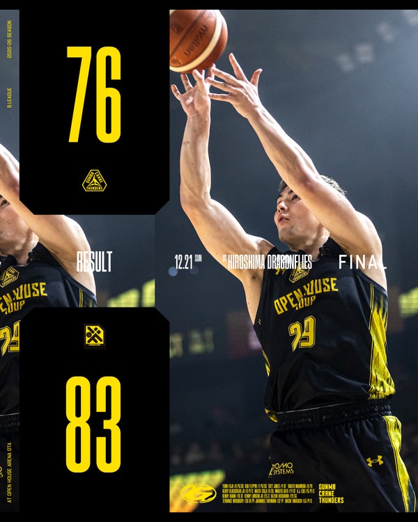 【試合結果】12月21日(日) vs 広島ドラゴンフライズ