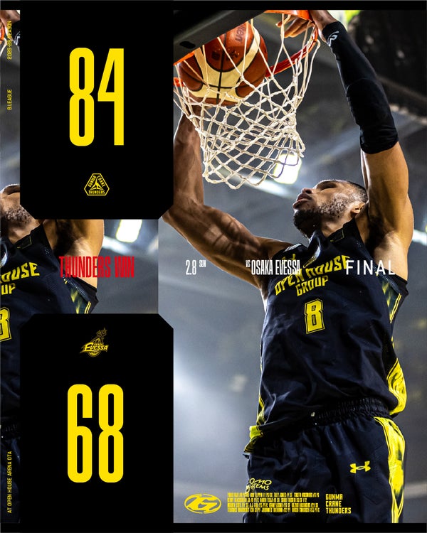 【試合結果】2月8日(日) vs 大阪エヴェッサ